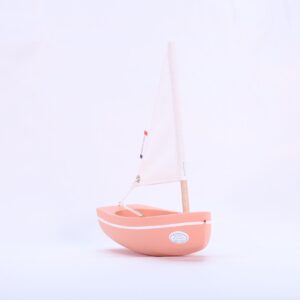 wooden boat toy le bachi pink flamingo