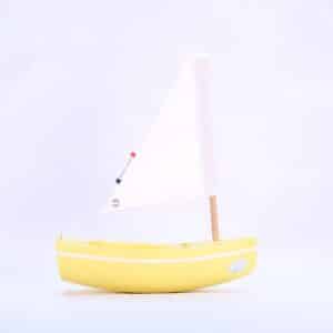 wooden boat toy le bachi yellow