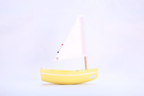 wooden boat toy le bachi yellow