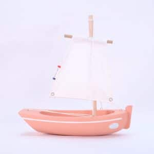 wooden boat toy le misainier pink flamingo