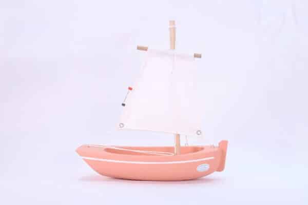 wooden boat toy le misainier pink flamingo