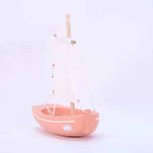 wooden boat toy le misainier pink flamingo