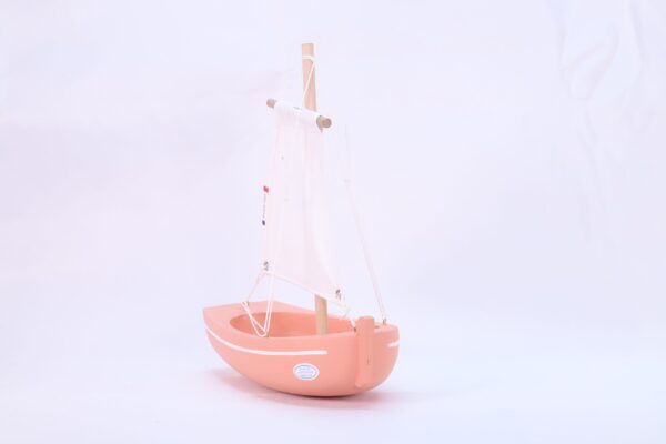 wooden boat toy le misainier pink flamingo