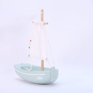 wooden boat toy le misainier water green