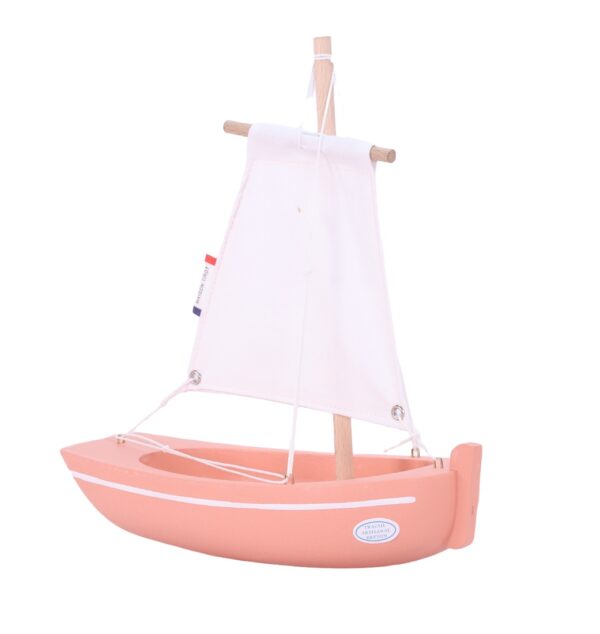 wooden boat toy le misainier pink flamingo