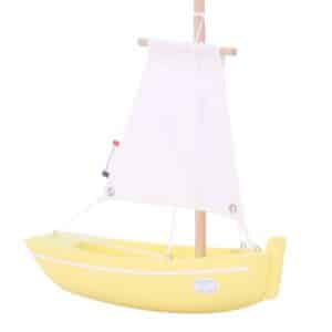 wooden boat toy le misainier yellow