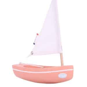 wooden boat toy le bachi pink flamingo