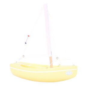 wooden boat toy le bachi yellow