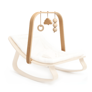 levo baby activity arch in beech wooden toy