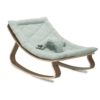 levo baby rocker in walnut with farrow cushion