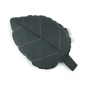 lin francais leaf cushion green blue