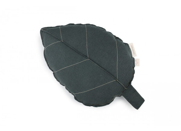 lin francais leaf cushion green blue