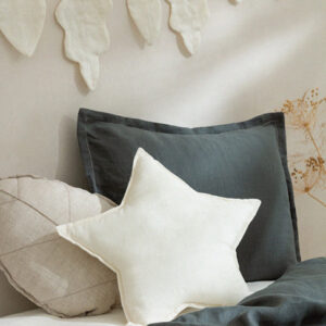 lin francais star cushion off white