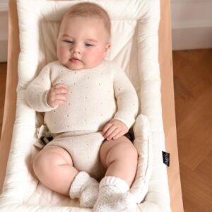 link stitch openwork set (sweater+culotte) cream