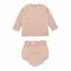 link stitch openwork set (sweater+culotte) nude