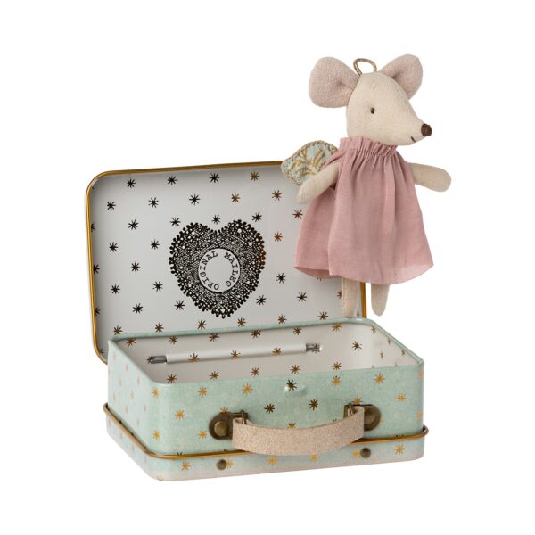 maileg angel mouse in suitcase toy