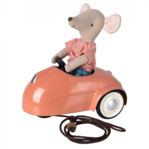 maileg mouse car coral
