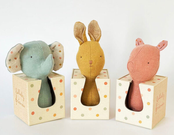 maileg lullaby friends bunny rattle look