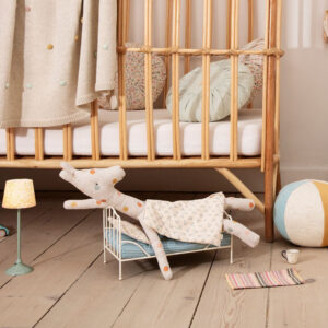 maileg miniature bed toy mini blue look1