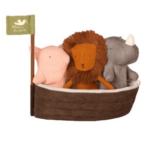 maileg noah's ark with 3 mini animals toys