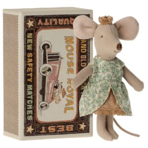 maileg princess mouse toy in matchbox little sister