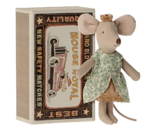 maileg princess mouse toy in matchbox little sister