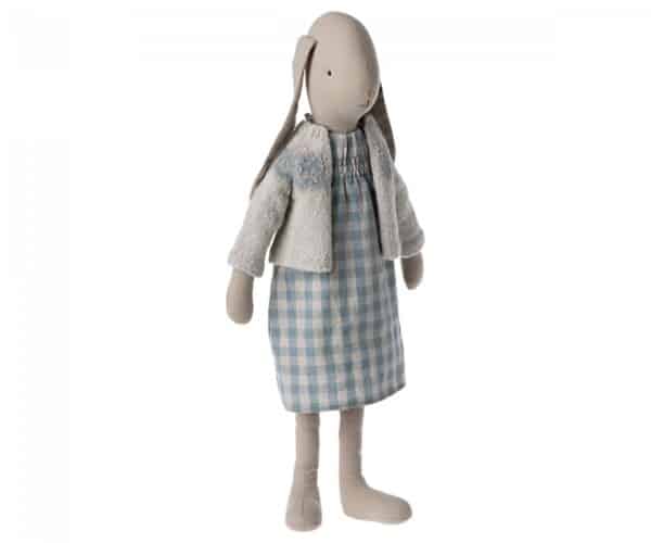 maileg rabbit size 4 toy knitted pattern blue