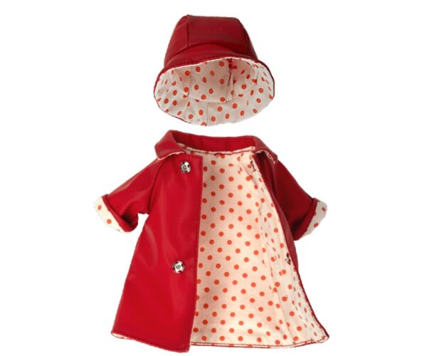 maileg rain coat with hat for teddy mum look