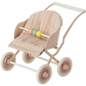 maileg stroller baby mice rose