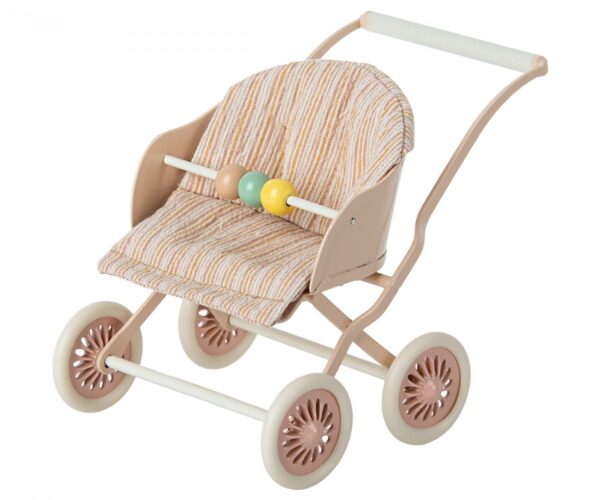 maileg stroller baby mice rose