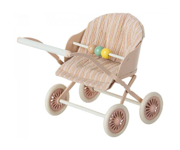 maileg stroller baby mice rose