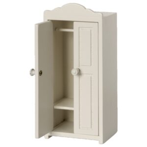 maileg wooden closet mouse white look