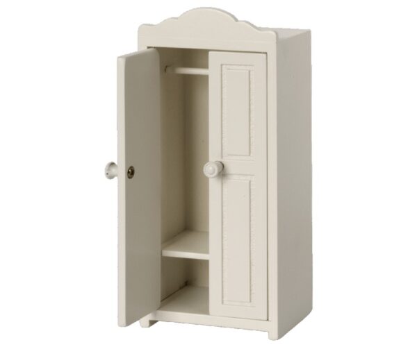 maileg wooden closet mouse white look