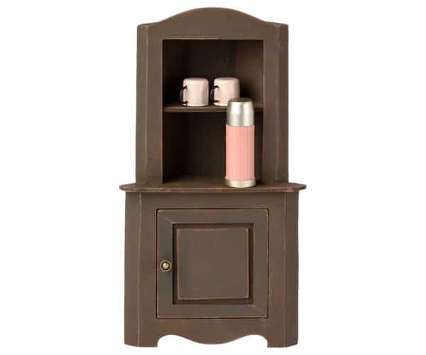 maileg miniature corner cabinet toy brown