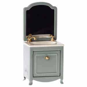 maileg sink dresser with mirror toy dark mint