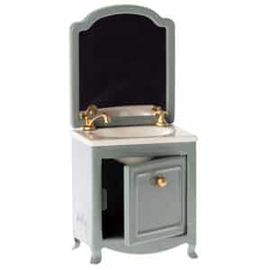 maileg sink dresser with mirror toy dark mint