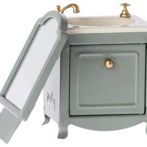maileg sink dresser with mirror toy dark mint
