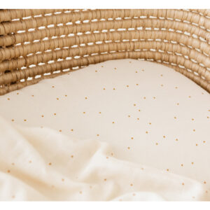 melody moses fitted sheet honey sweet dots natural