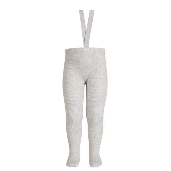 merino tights with elastic suspenders aluminium
