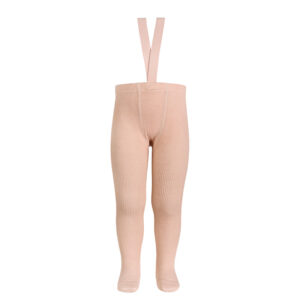 merino tights with elastic suspenders nude