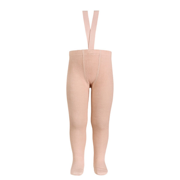 merino tights with elastic suspenders nude