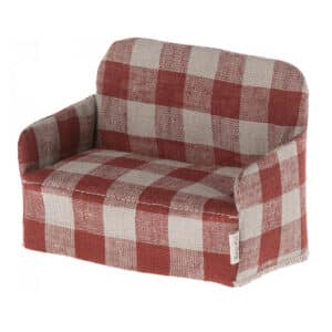 maileg mouse couch toy red checkered