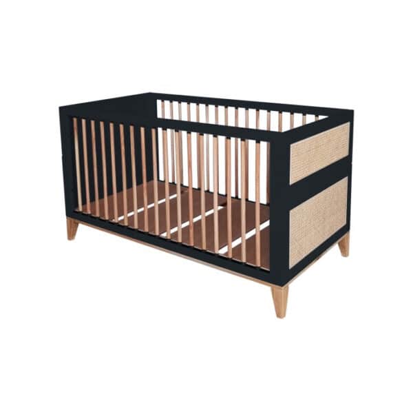nami evolutive baby bed+chest of drawers+nursing box onyx