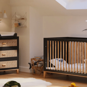 nami evolutive baby bed+chest of drawers+nursing box onyx