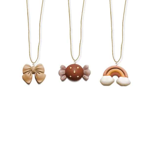 necklace toy pack of 3 bow candy rainbow