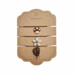 necklace toy pack of 3 mushroom flower leaf