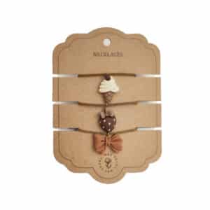 necklace toy pack of 3 icecream strawberry bow