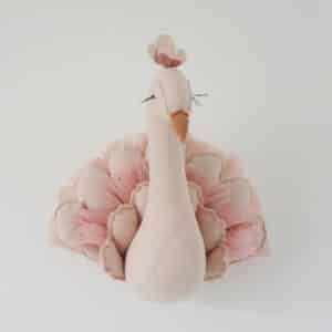 peacock kids wall decor glittery pink