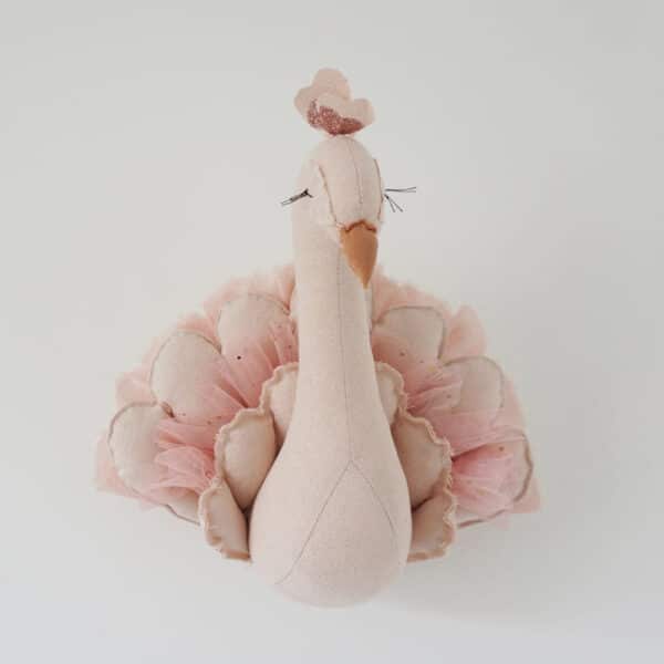 peacock kids wall decor glittery pink