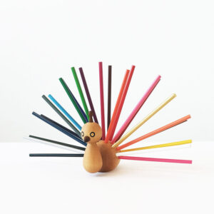 peacock pencil holder